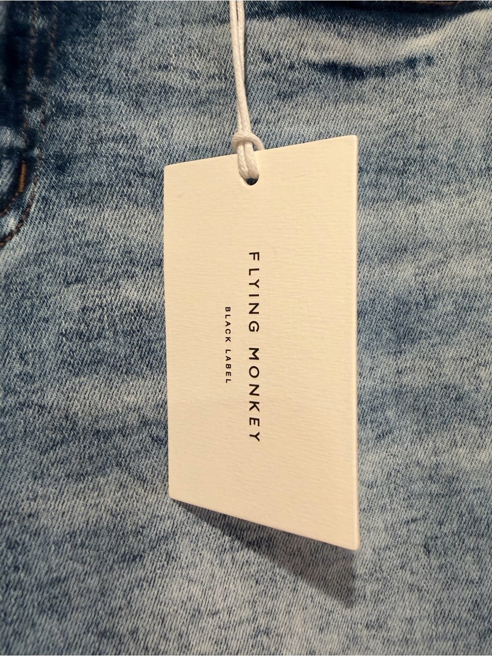 Flying Monkey Two-Tone Light Blue Patch Wide Leg Jeans - Picture 5 of 10